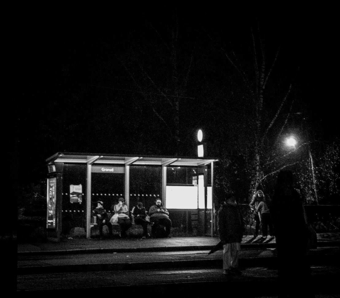 [OC] Bus stop at night